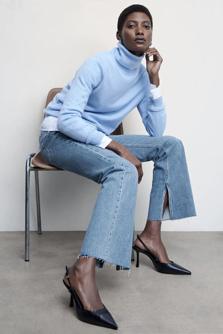 Jean &agrave; coupe droite - bleu