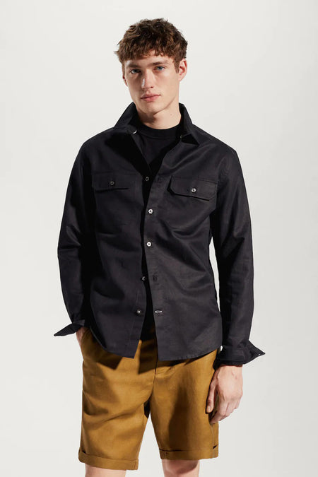 Chemise &agrave; manches longues - noir