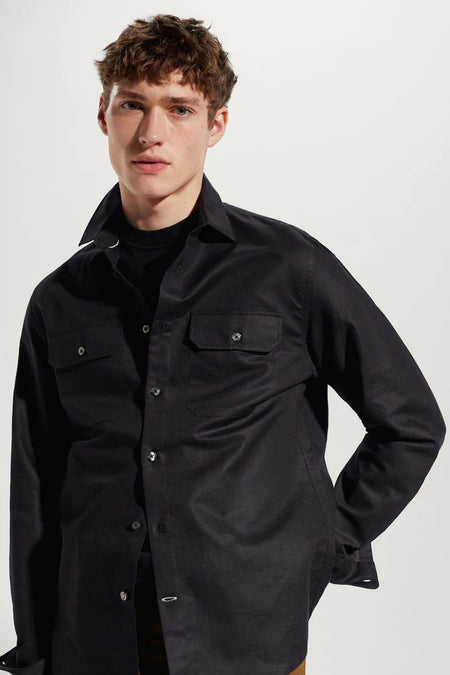 Chemise &agrave; manches longues - noir