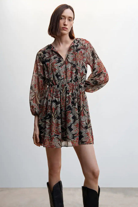 Robe &agrave; manches longues - noir