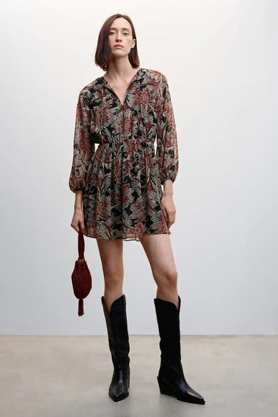 Robe &agrave; manches longues - noir