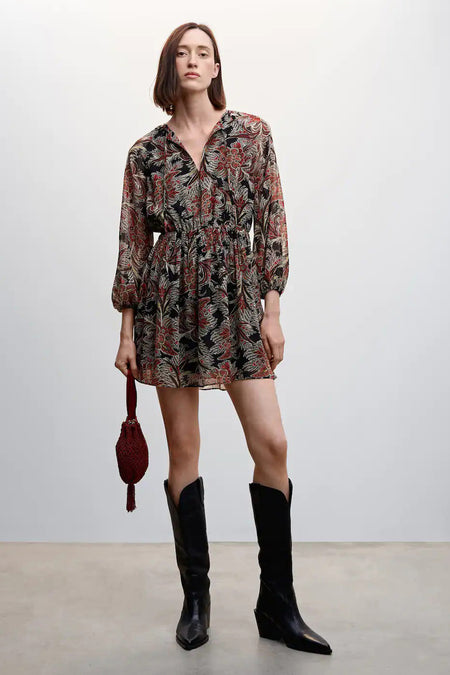 Robe &agrave; manches longues - noir