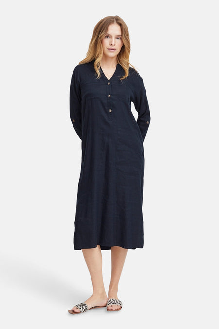 Robe à manches longues - Bleu foncé