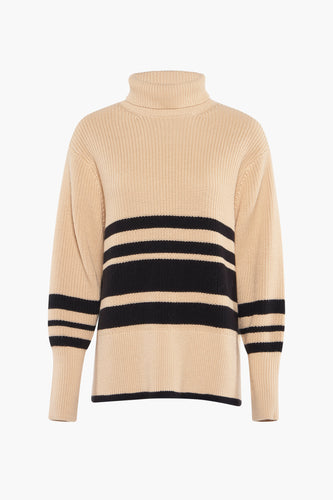 Pull à col roulé - beige
