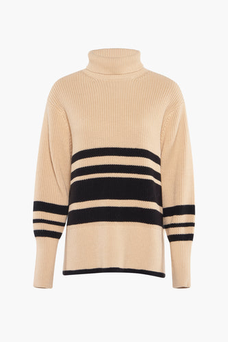 Pull à col roulé - beige - PULZ