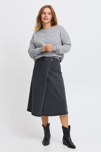 Jupe longue - dark grey denim