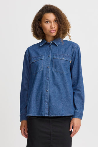 Chemise en jean - mid blue denim - PULZ