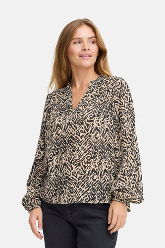 Blouse à manches longues - brun