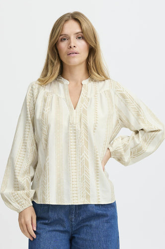 Blouse à manches longues - écru