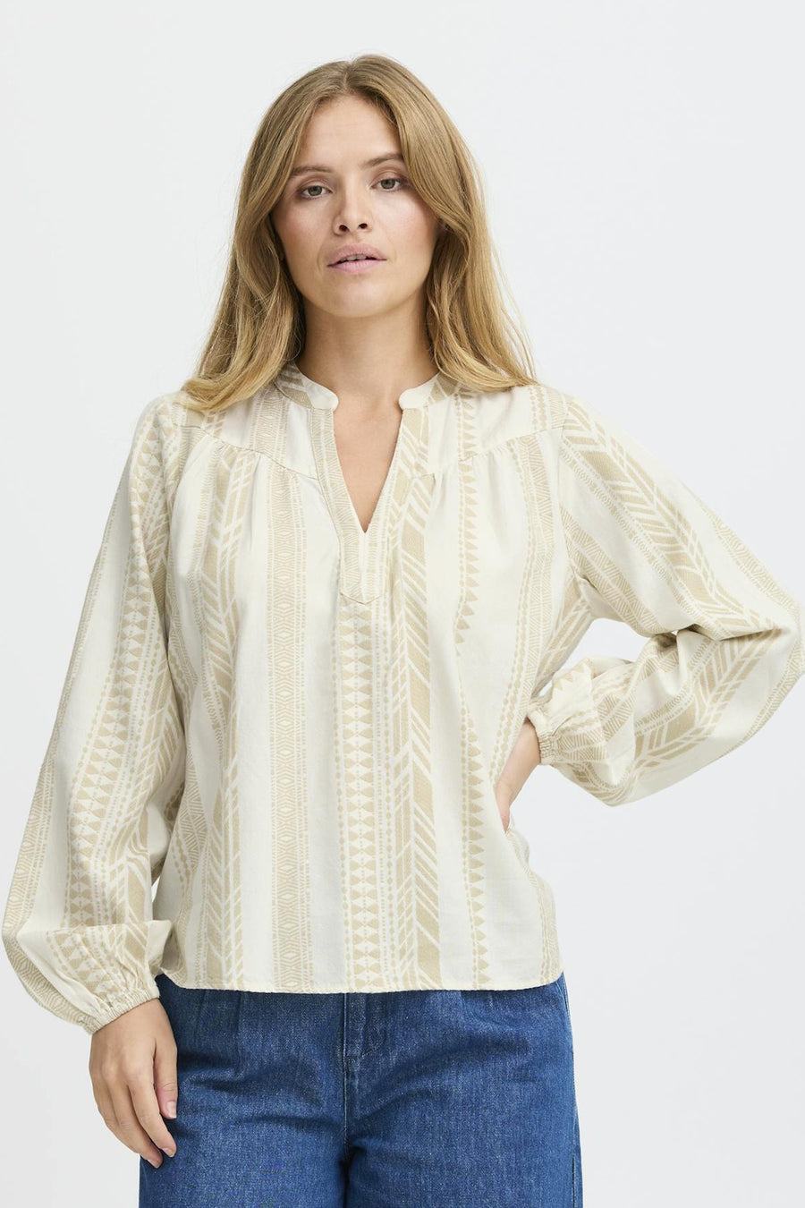 Blouse à manches longues - écru - PULZ