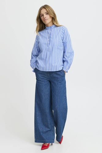 Blouse à manches longues - bleu