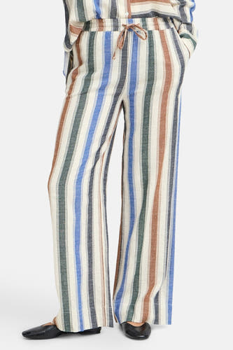 Pantalon multicolore de PULZ, avec un motif à rayures et une ceinture élastique.