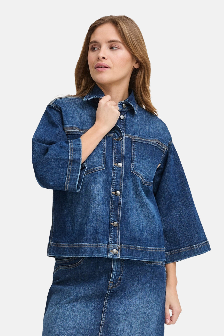 Veste en jean dark blue denim - PULZ - PULZ