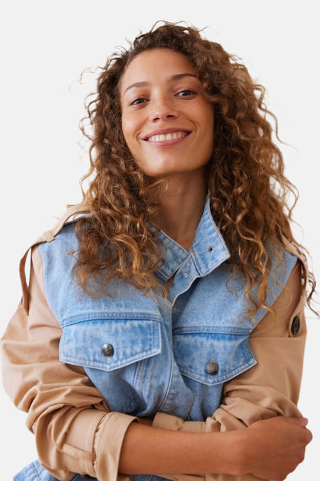 Veste en jean Bleu - PULZ