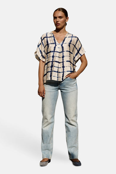 Blouse à manches courtes - bleu