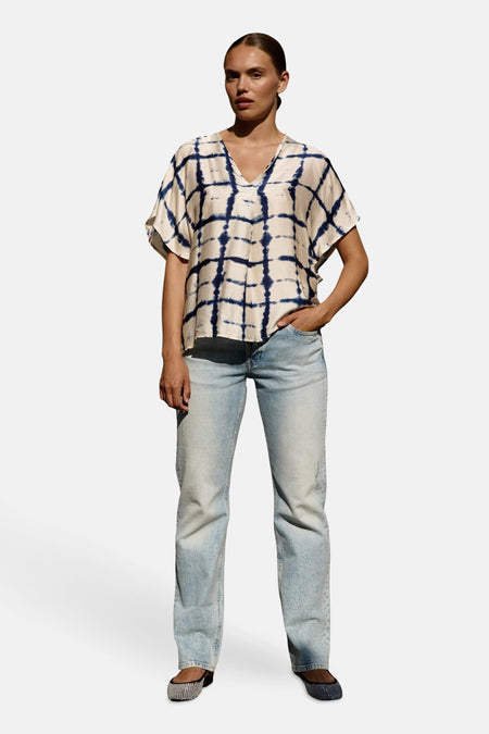 Blouse à manches courtes - bleu