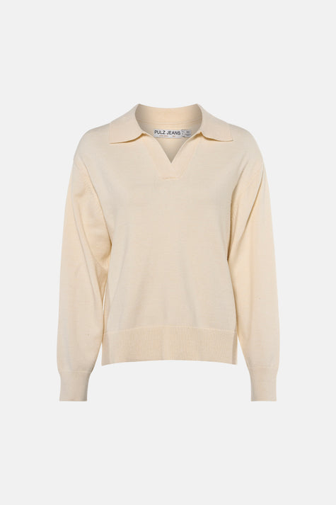 Pull col V - écru
