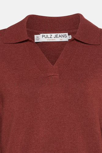 Pull à col en V - rouge - PULZ