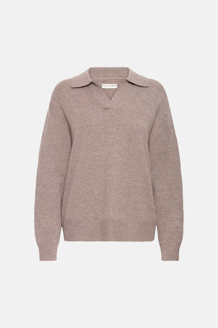 Pull col V - brun