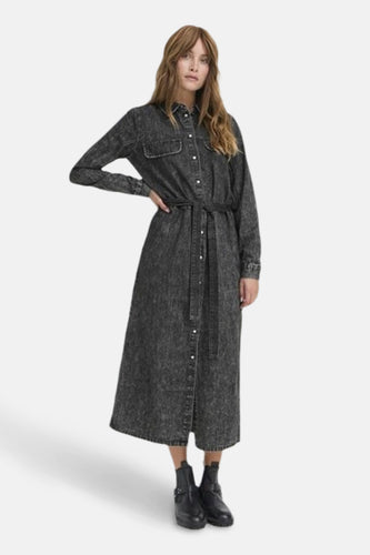 Robe à manches longues - Dark grey denim