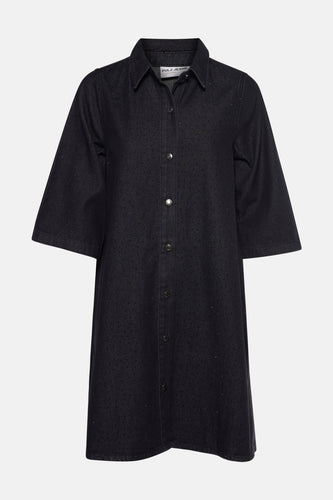 Robe à manches courtes - black denim - PULZ