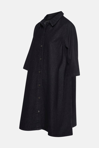 Robe à manches courtes - black denim - PULZ