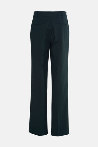 Pantalon vert de PULZ, vu de l'arrière, avec des jambes droites et des poches passepoilées.
