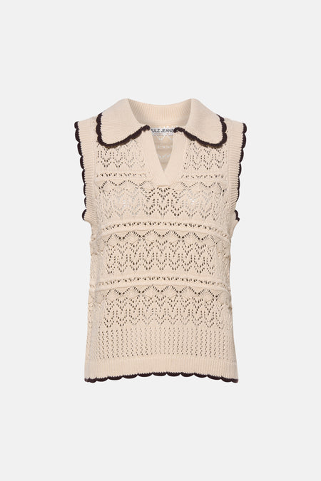 Pull col V Écru - PULZ