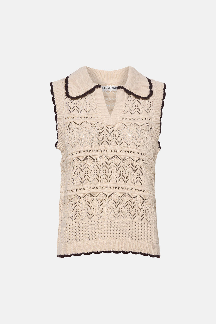 Pull col V - écru