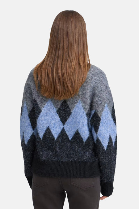 Pull col O - bleu