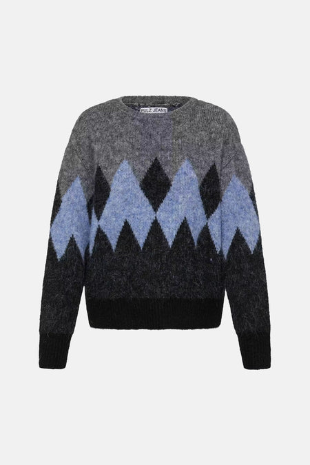 Pull col O - bleu