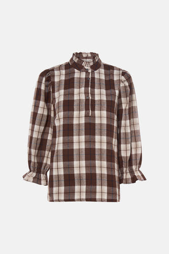 Blouse à manches 3/4 - brun