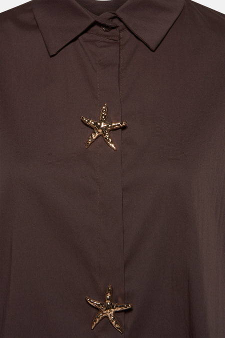 Chemise à manches courtes - brun