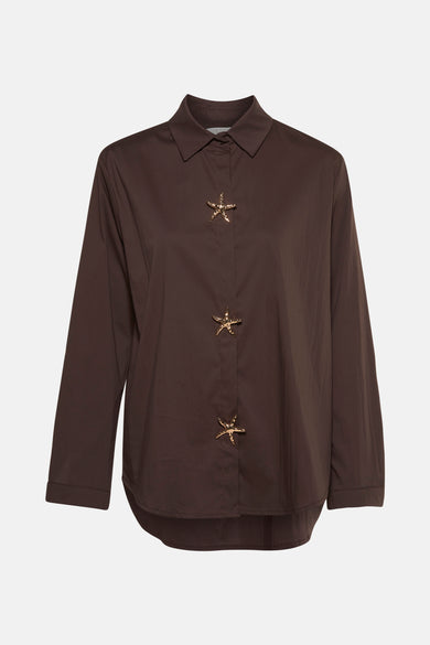 Chemise à manches courtes - brun