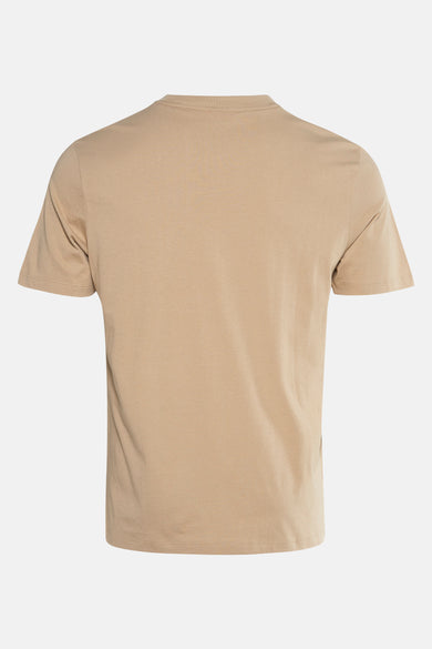 Beige T-shirt met korte mouwen, achterkant.