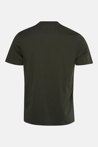T-shirt vert avec manches courtes de HUGO, dos uni sur un fond blanc.