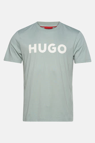 T-shirt vert avec manches courtes de HUGO, avec une impression blanche 'GO' sur la devant.