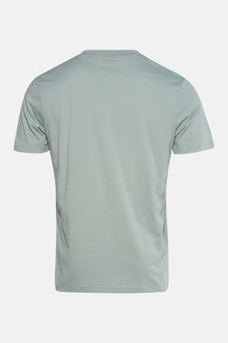 T-shirt vert de mantestes courtes HUGO, couleur unie et col rond classique.