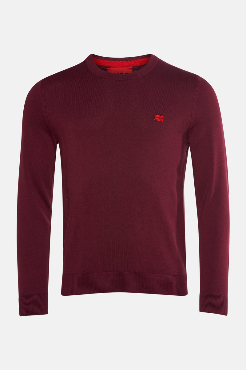 Pull à col rond - rouge