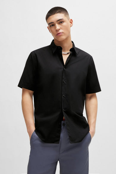 Chemise &agrave; manches courtes - noir