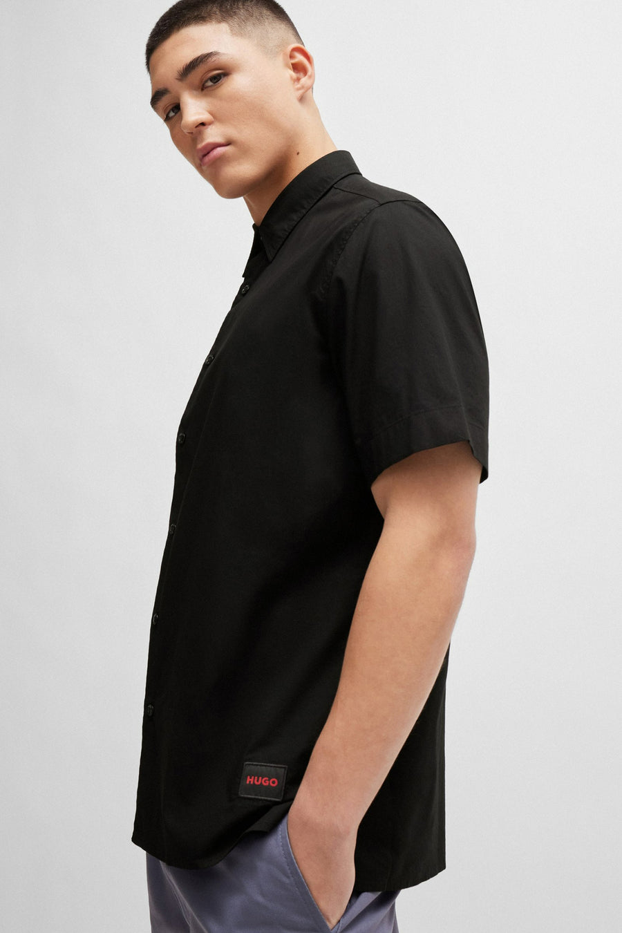 Chemise &agrave; manches courtes - noir