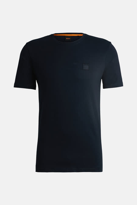 T-shirt bleu marine à manches courtes de HUGO BOSS ORANGE, avec un détail de logo subtil.