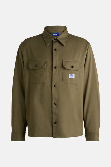 Chemise verte à manches longues de HUGO, avec deux poches po po et et boutonnée.