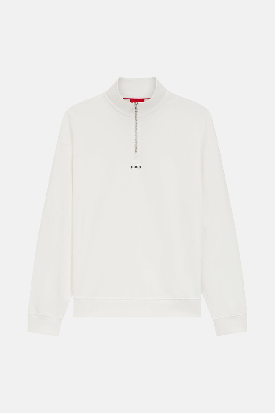 Wit HUGO sweatshirt met korte ritssluiting.