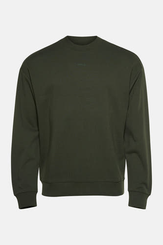 Groene sweater met ronde hals van HUGO, zonder patroon en effen kleur.
