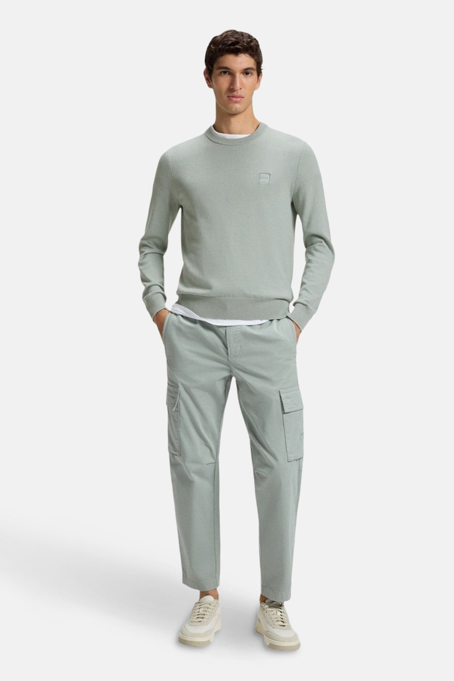 Pull à col rond - vert - HUGO BOSS ORANGE