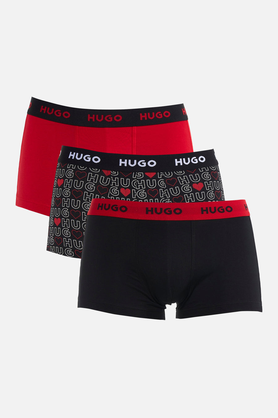 Boxer short noir de HUGO avec une bande rouge à logo.