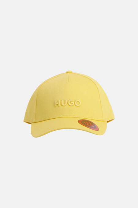 Casquette jaune de HUGO, avec fermeture réglable à l'arrière.