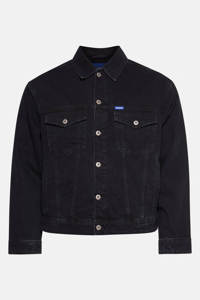 Veste en jeans bleu marine de HUGO BLUE, avec des boutons et des pochesets po.