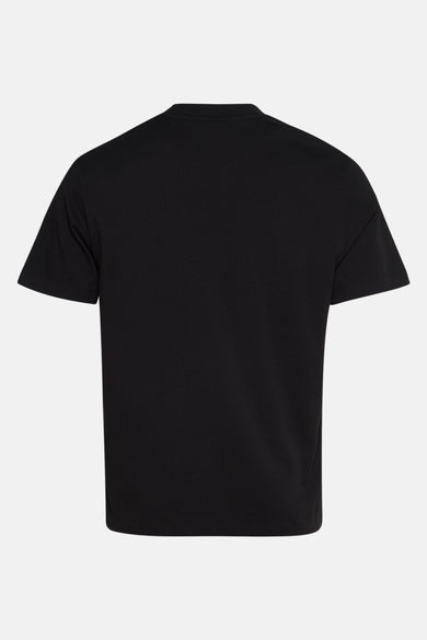 T-shirt noir à manches courtes de HUGO, vu de l'arrière, avec une texture lisse.